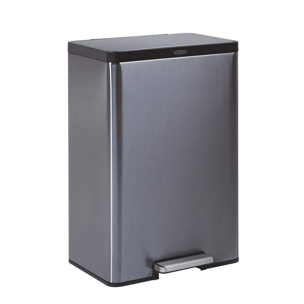 Charcoal Stainless Steel 12 Gallon Pedal Trash Can