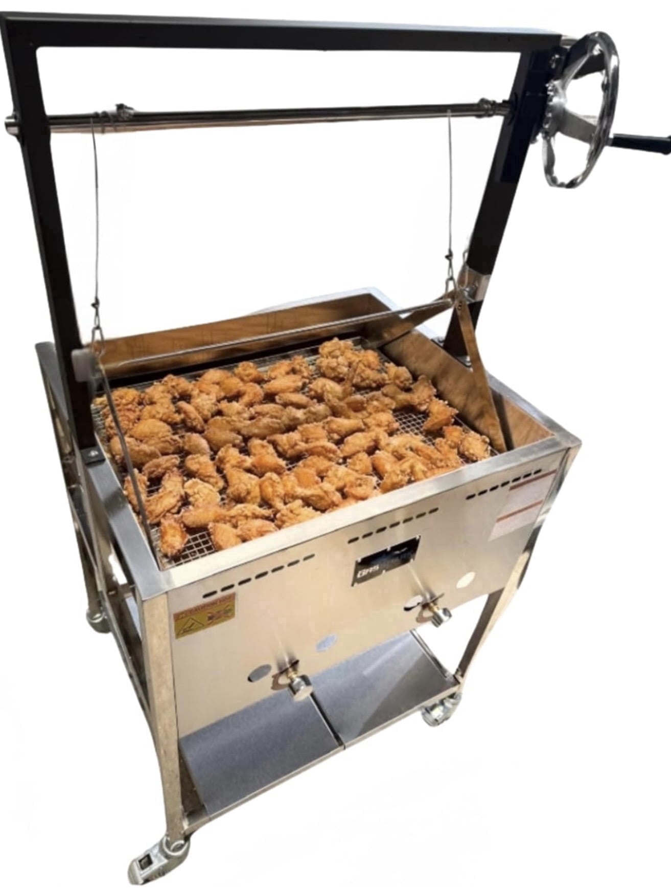 12 Gallon Deep Fryer or Cajun Crawfish Boiler Cart | Multi Purpose | Basket Lift | Portable 4 Wheels | Stainless Steel | Outdoor Propane Frying for Chicken Fish Turkey | Seafood Boil | Patent Pending