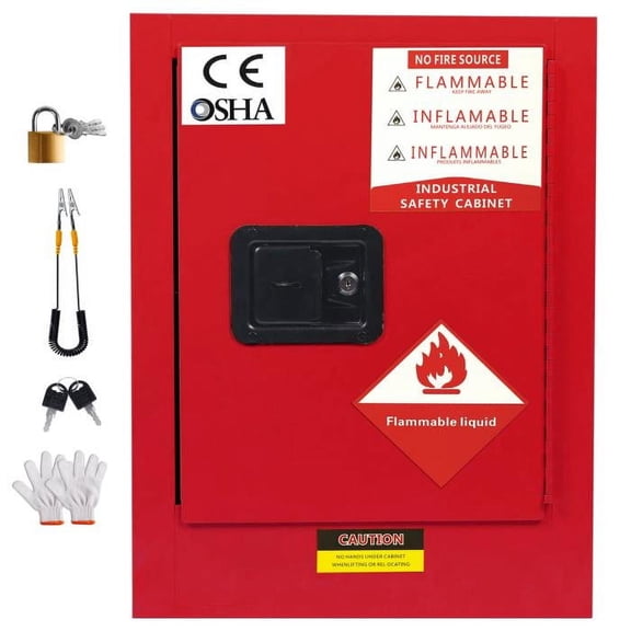 12 Gallon Hazardous Cabinet: Cold - Rolled Steel, Fire - Resistant, for Printing Factories
