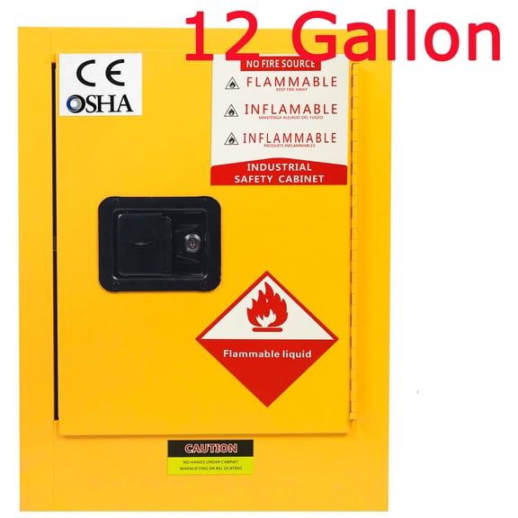 12 Gallon Flammable Safety Cabinet, Galvanized Steel Fireproof Battery Charging Cabinet, Propane Tank Storage Box 18" x 18" x 23" for Industrial Use