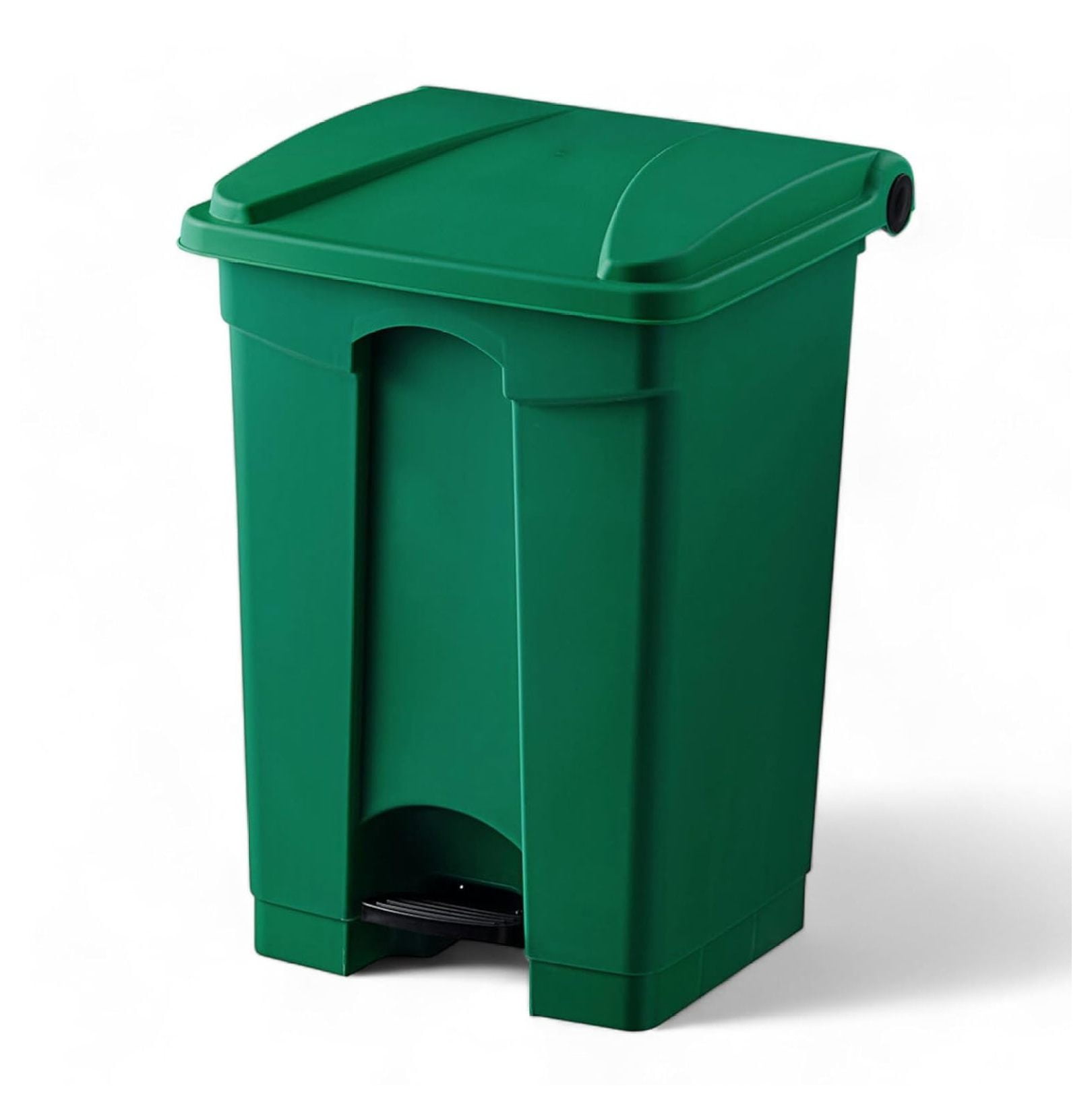 12 Gallon Green Step On Trash Can Hands Waste Bin with Odor Control