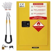 12-Gallon Industrial Chemical Safety Cabinet, Yellow, 0.6mm Thickness, 23.23" Depth x 18.11" Width x 35" Height, for Chemical Storage