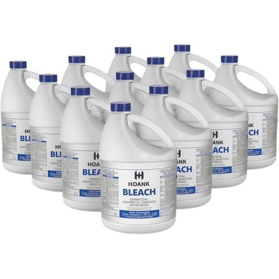 (12 Gallon) - Liquid Chlorine Bleach, for Laundry, Household and Commercial Cleaning, Multipurpose Cleaner, 1 Gallon Jugs. Ready to Use. (12 Gallons)