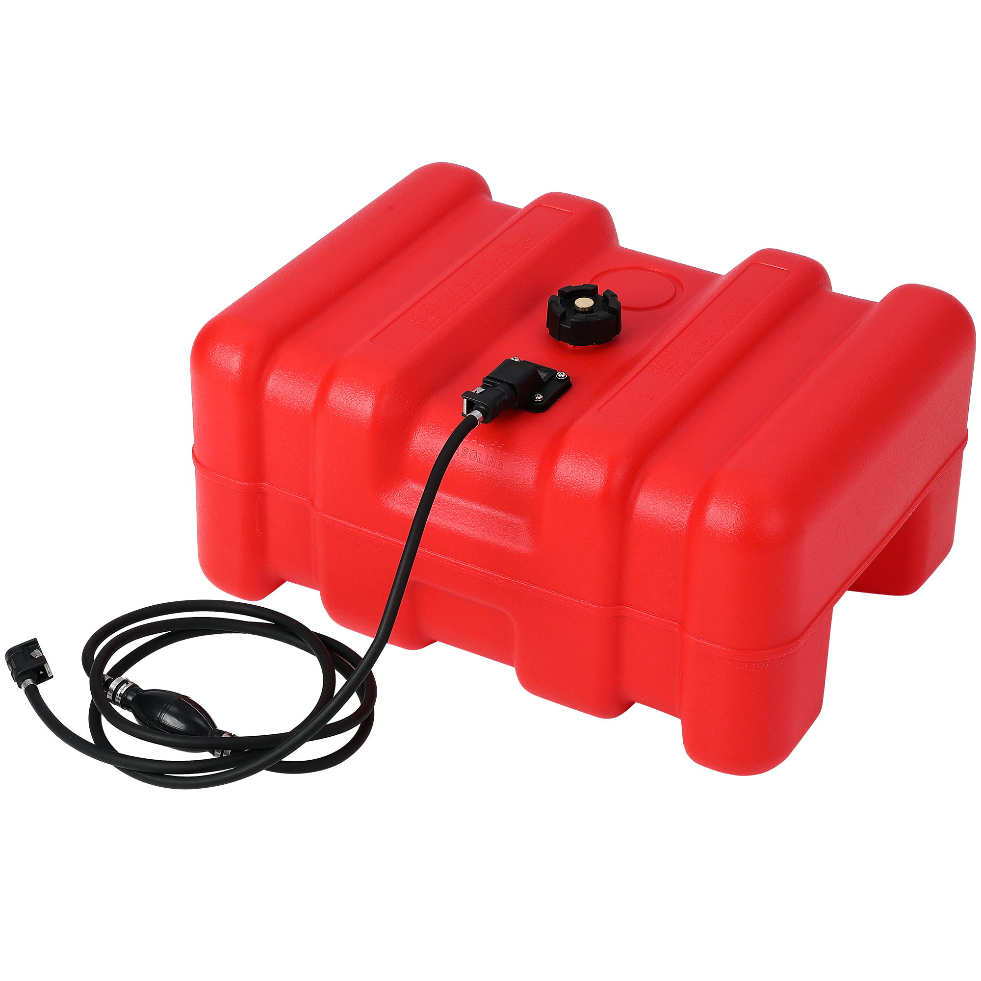 12-Gallon Marine Tank, 55L Portable Marine Fuel Tank for Outboard Boats with Fuel Line, Ergonomic I-Shaped Handle & Lightweight Design for Easy Transport