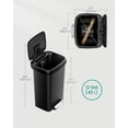 thumbnail image 1 of 12-Gallon Plastic Kitchen Trash Can with Stainless Steel Lid, Soft Close, Pedal Waste Bin with Wheels and Rear Handle, 1 of 7