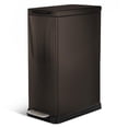 thumbnail image 1 of 12 Gallon Slim Kitchen Trash Can with Soft Close Lid, Step Pedal, Bag Tuck Band, and Removable Liner, Stainless Steel, Black, 1 of 5