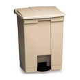 thumbnail image 1 of 12 Gallon Step On Trash Can with Lid, Hands-Free Pedal Garbage Bin, Fire Safe Rectangular Waste Container, Beige, 1 of 2