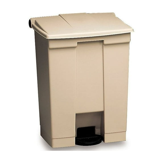 12 Gallon Step On Trash Can with Lid, Hands-Free Pedal Garbage Bin, Fire Safe Rectangular Waste Container, Beige