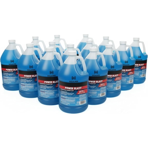 (12 Gallons Power Blast Windshield Washer Fluid, All Season Formula, 0F Protection, Blue, 1 Gallon Jug, Ready to Use