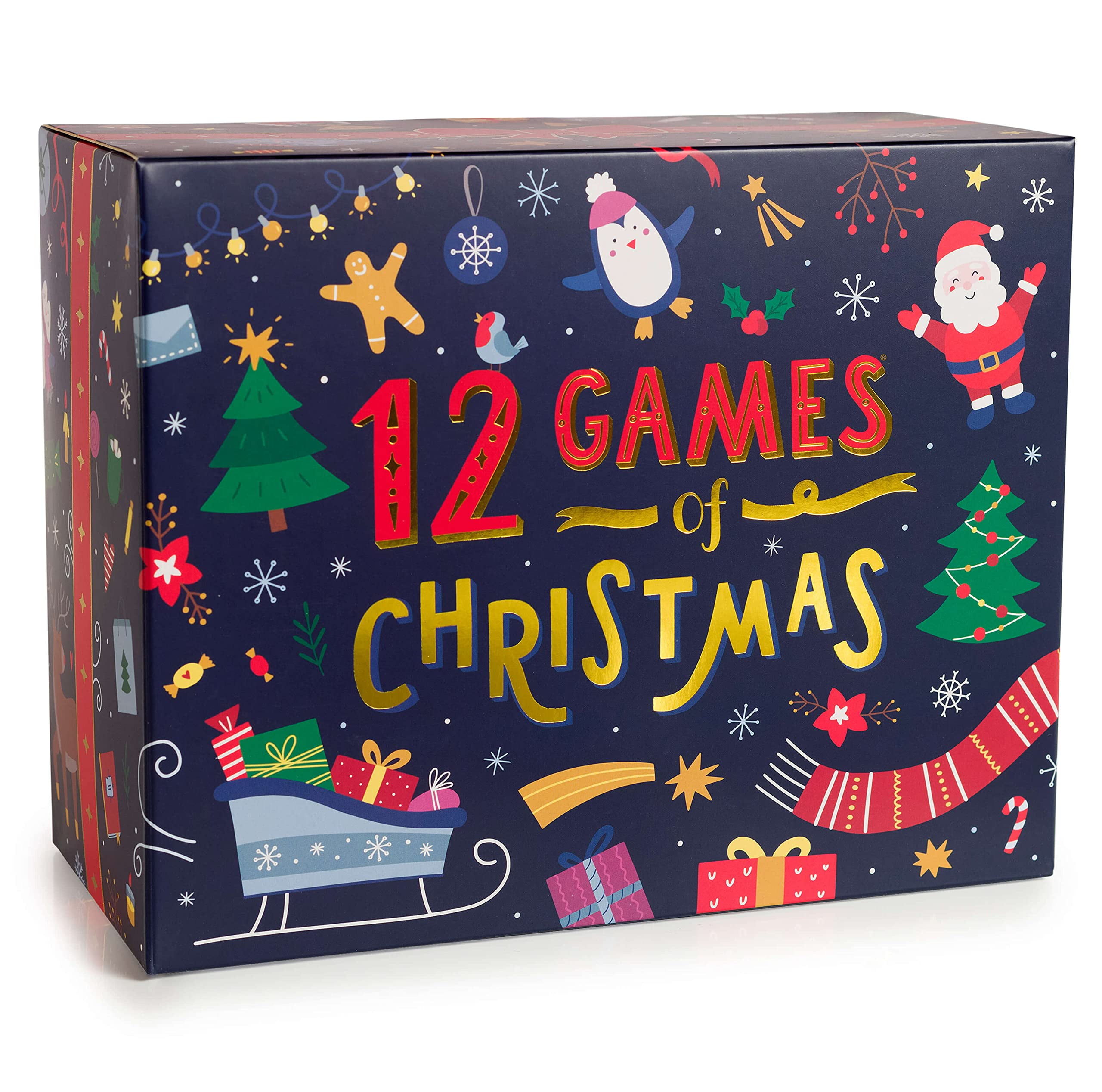 Gutter Games 12 Games of Christmas - 12 Hilarious Christmas Games for Family, Kids, Teens and Adults - Fun Christmas Party Family Games Pack - Ideal for Holiday Fun and Christmas Eve Gatherings