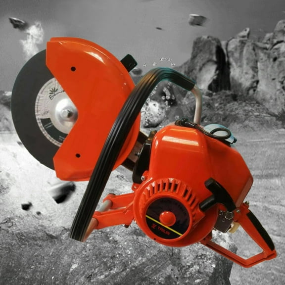 SENDERPICK 12'' Gas Powered Circular Saw, Concrete Saw Cutter Toothless Saw Blade, 5500RPM Power Circular Saw Dry Masonry Concrete Cutter