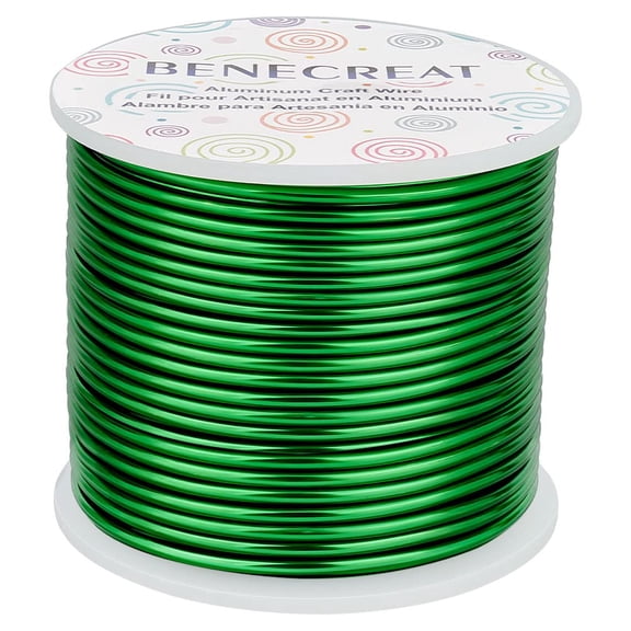 12 Gauge 100FT Green Aluminum Wire Anodized Jewelry Craft Making Beading Floral Colored Wire for DIY Sculpting Model Making Floral Plant Gardening Christmas Decor