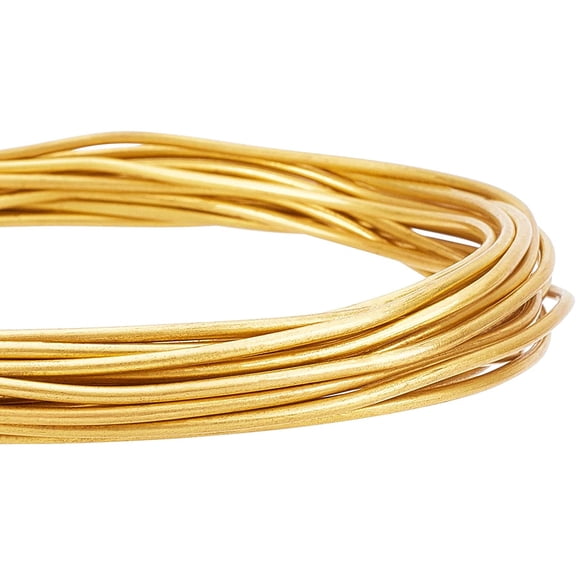 12 Gauge 16.4 Feet Round Pure Copper Wire Gold Brass Wire for Beading Craft and Jewelry Making