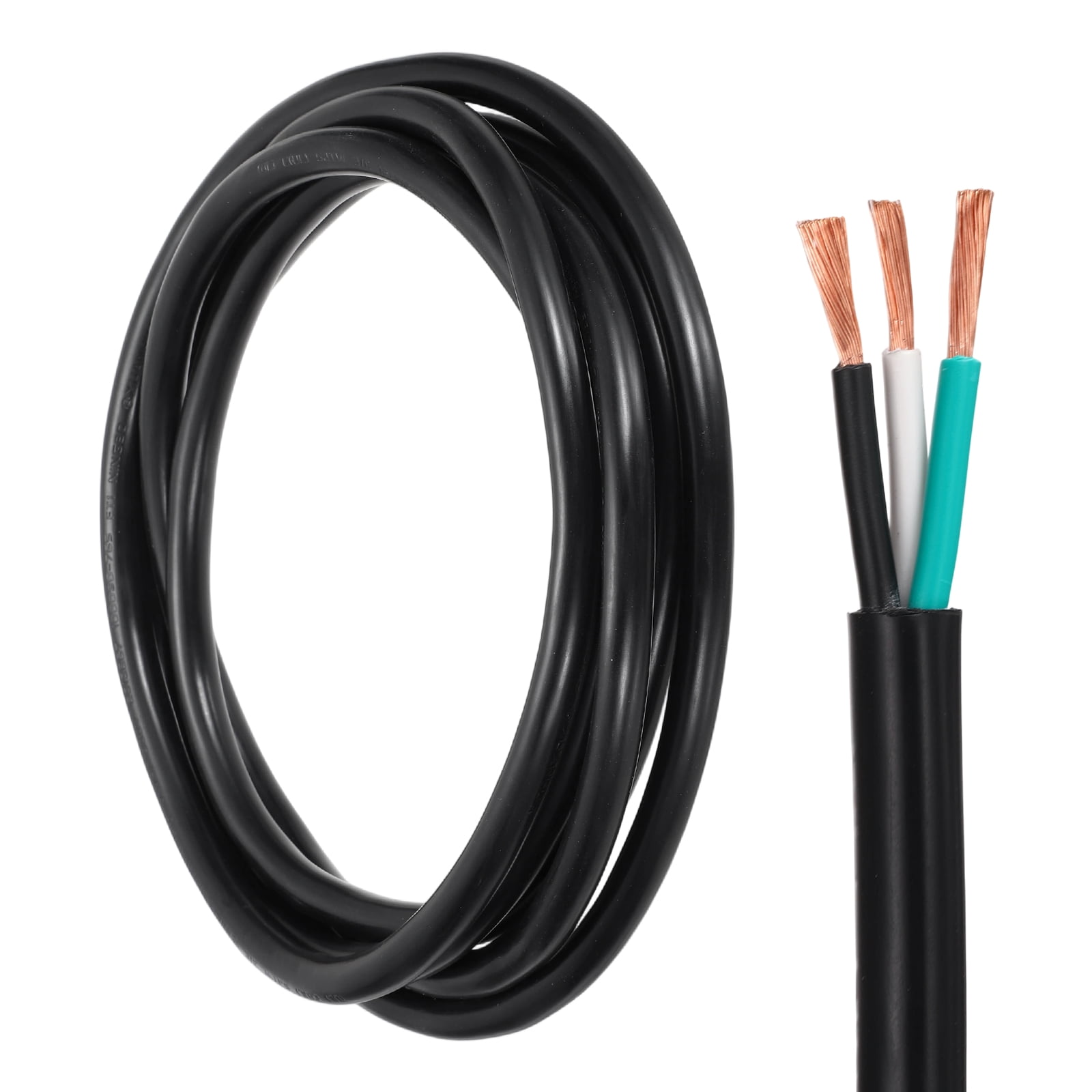 12 Gauge 3 Conductor Wire, 10ft SJTW Outdoor Extension Power Cable 12AWG 12/3 Wire Pure Copper Electrical Cable for Lawn Battery Automotive Outdoors, UL, 300V