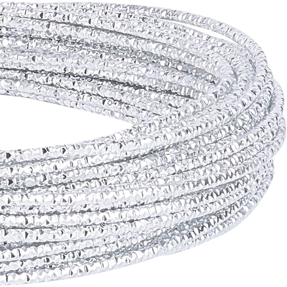 12 Gauge 33 Feet Textured Silver Wire Diamond Cut Aluminum Craft Wire for Ornaments Making and Other Jewelry Craft Work
