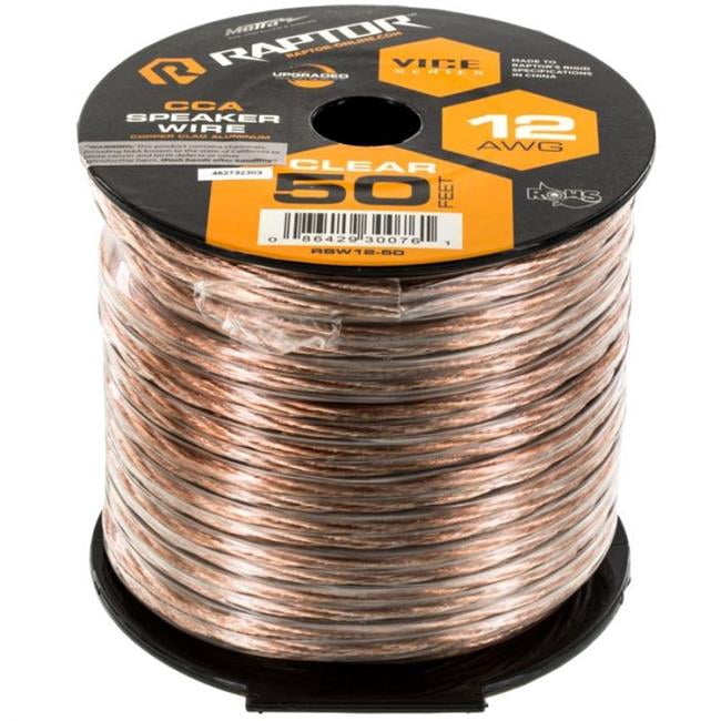 12 Gauge 50 ft. Clear Vice Series Speaker Wire