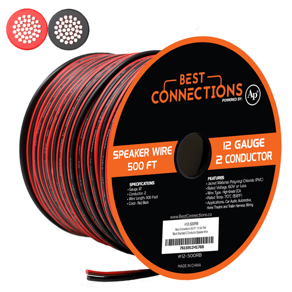 12 Gauge 500' Feet Red Black Zip Wire Hobby Wire Motorcycle Wiring Car Wiring
