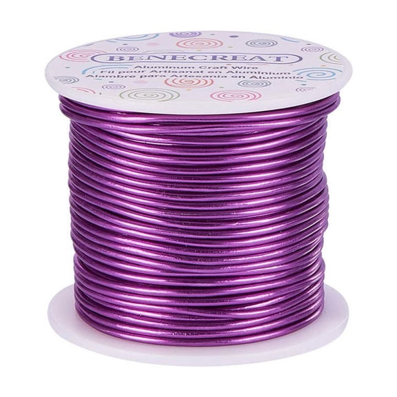 12 Gauge Aluminum Wire 100FT Anodized Jewelry Craft Making Beading Floral Colored Aluminum Craft Wire - Purple DIY Making