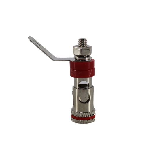 12 Gauge Brass/Nickel Plated Positive (Red) Push Terminal