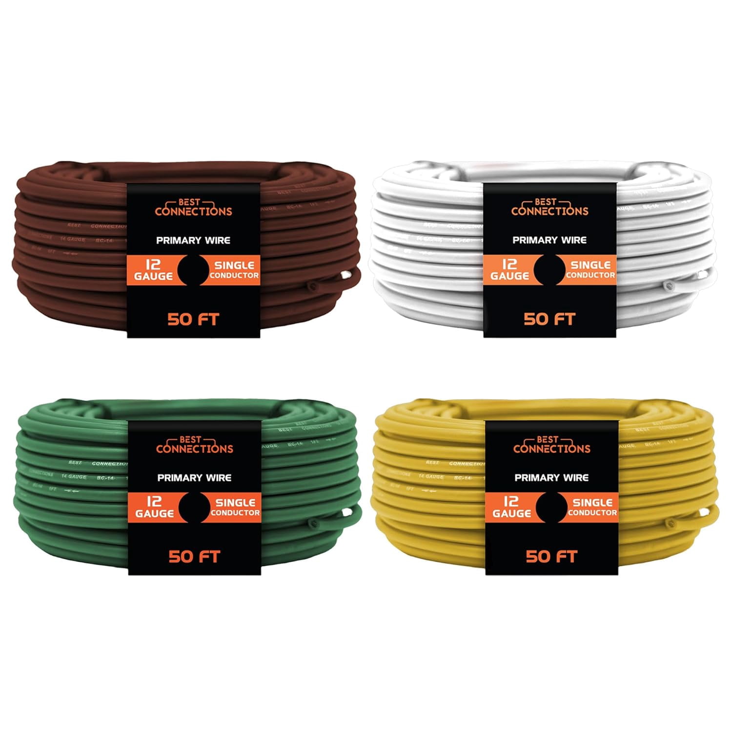 12 gauge car audio primary wire 50ft 4 rolls remote power ground