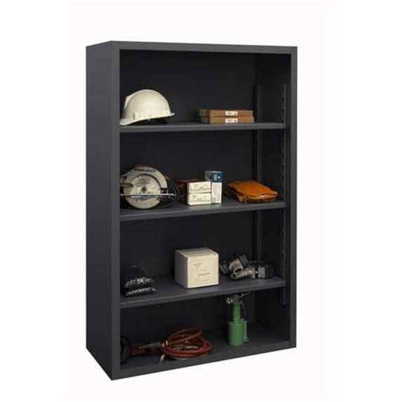 12 Gauge Enclosed Shelving & Racks with 3 Shelves - Gray - 36 in.