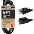 12 Gauge Extension Cord 6 ft Oil Resistant, 12/3 SJTOW Heavy Duty
