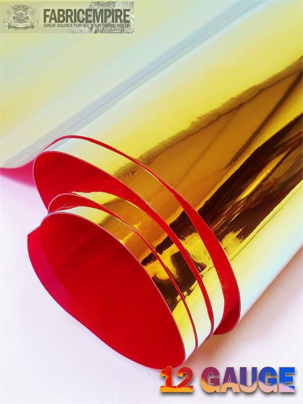 12 Gauge Metallic Transparent Hologram Red Plastic Vinyl Fabric 38" Wide Sold By The Yard