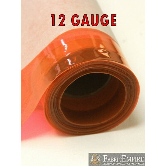 12 Gauge Orange Tinted Plastic Vinyl Fabric 54" Wide Sold By The Yard