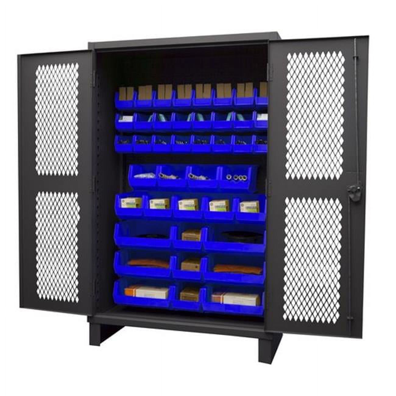 12 Gauge Recessed Door Style Lockable Ventilated with 42 Blue