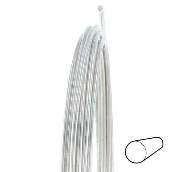 12 Gauge Round Half Hard Argentium .930 Silver Wire 25FT