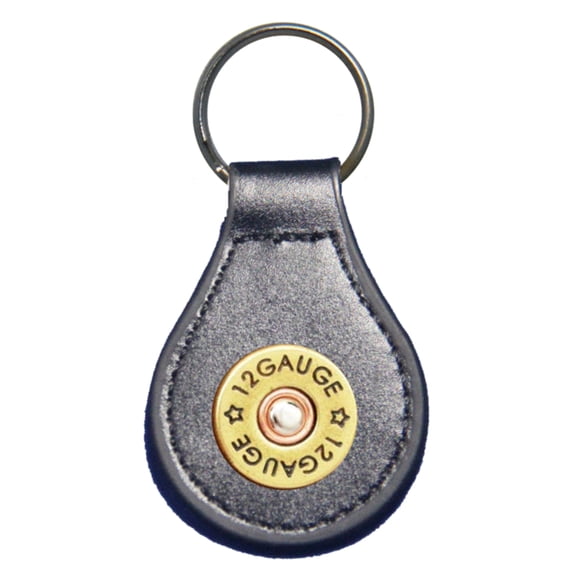 12 Gauge Shotgun leather key fob or keychain