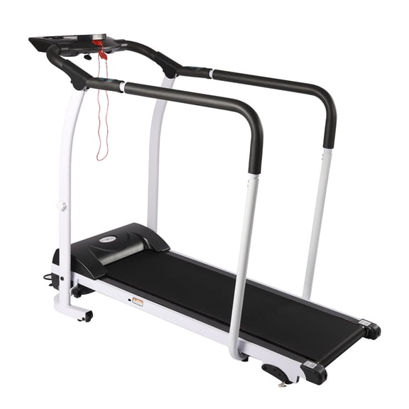 12 Gears Elderly Fitness Walking Treadmill with Full Length Handrails &Heart Rate Sensor 100kg/220lbs