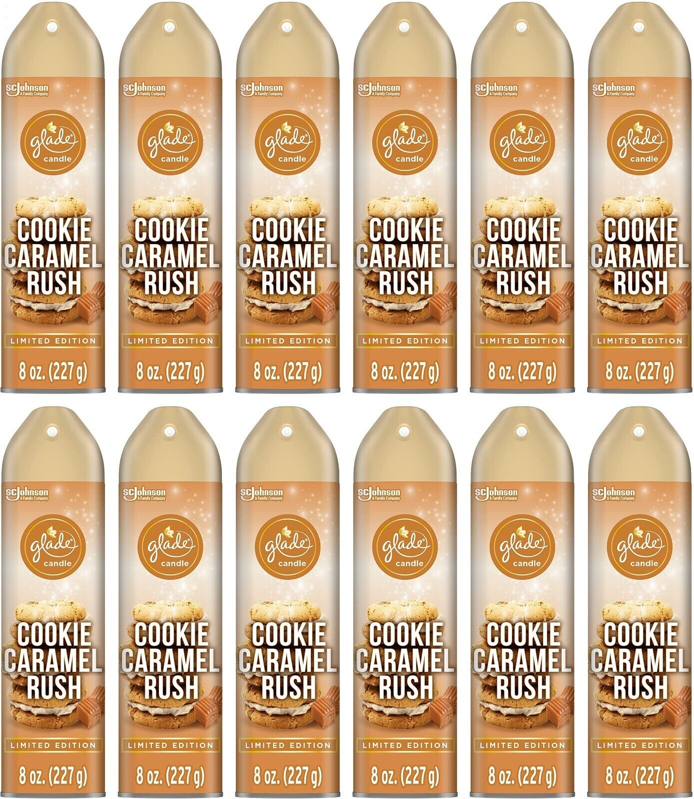12 Glade Room SprayAir Fresheners Limited Edition COOKIE CARAMEL RUSH Scent 8 oz