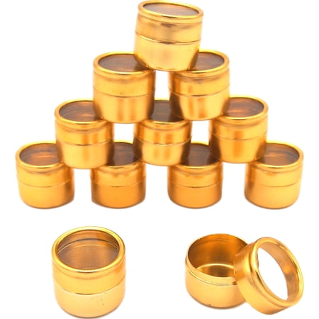 12 Glass Top Aluminum Bead Jars Beading Eyelets Containers 24mm