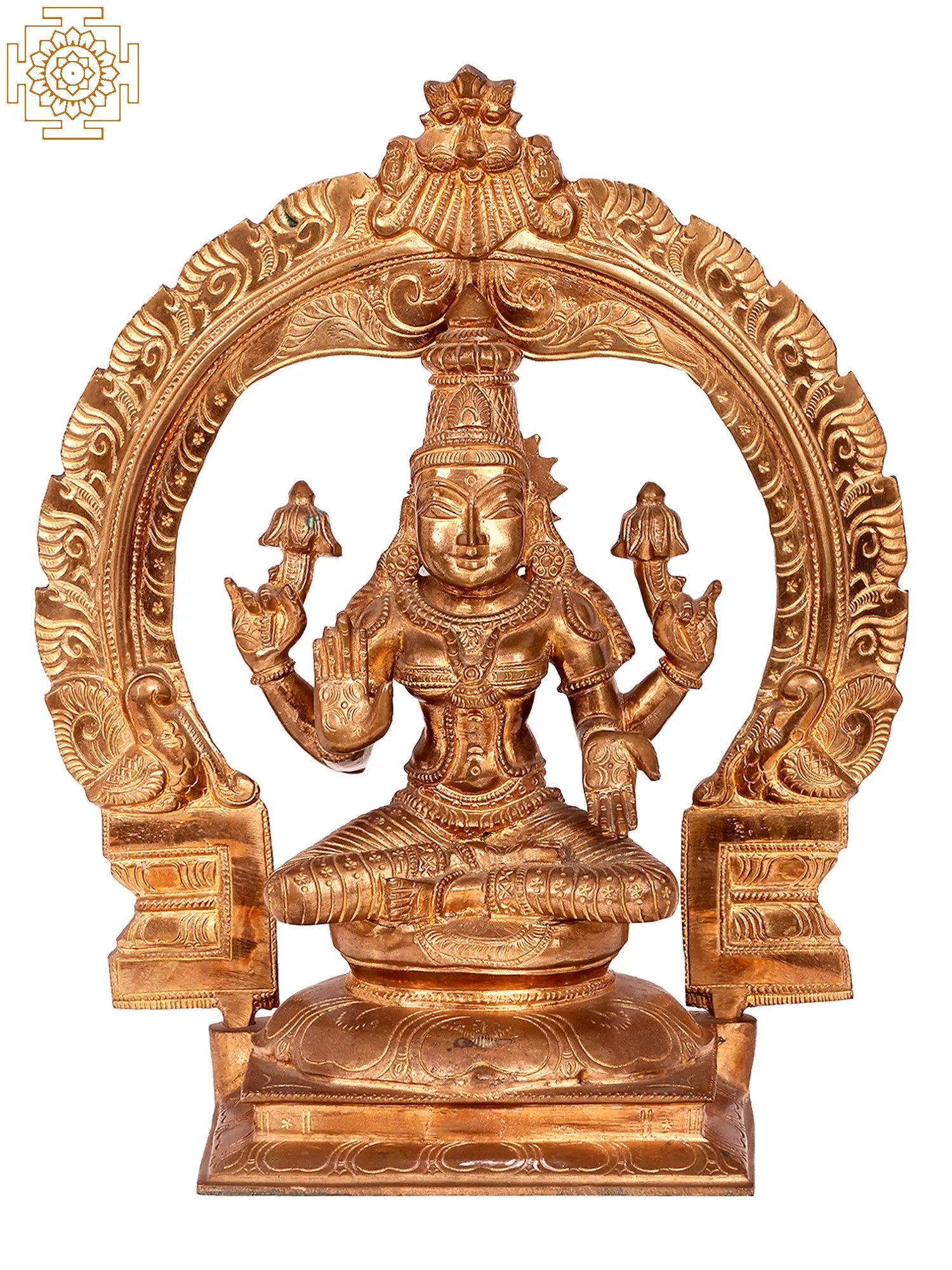 12'' Goddess Lakshmi Panchaloha Bronze Idol from Swamimalai