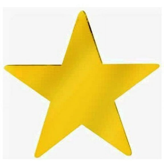 12" Gold Cardboard Star Decoration 12Pc - Party Decor - 12 Pieces