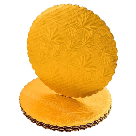 12" Gold Scalloped Edge Boards, 6 ct