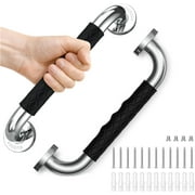 12" Grab Bars for Shower and Bathroom, Anti-Slip Shower Handles for Elderly, Seniors, Handicap & Pregnant Women, Black (2 Pack)