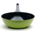 thumbnail image 1 of 12" Green Ceramic Wok by Ozeri, with Smooth Ceramic Non-Stick Coating (100% and Free), 1 of 7