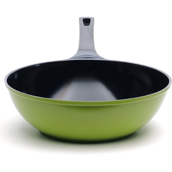 12" Green Ceramic Wok by Ozeri, with Smooth Ceramic Non-Stick Coating (100% and Free)