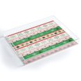 thumbnail image 1 of 12" Green and Red Snowflake Stripes Tray Decor, 1 of 4
