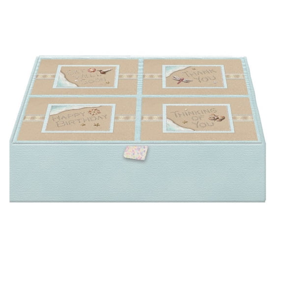 12 Greeting Cards & Envelopes, 4 Asst Shells on the Beach Theme