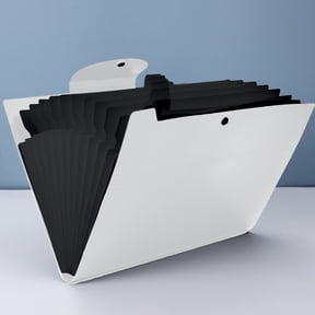 12 Grid Accordion File Folder A4 Document Organizer Storage Bag for Exam Papers Office Receipts Archive(White)
