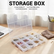 12 Grid Bead Organizer, Clear Plastic Storage Box with Adjustable Dividers, Compartment Container for Jewelry Crafts Fishing Tackle, 10.24 x 8.46 x 1.3