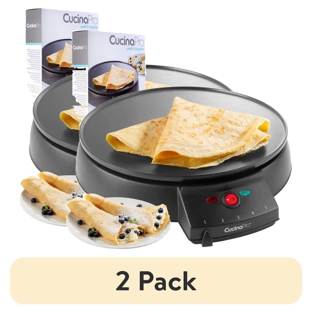 (2 pack) CucinaPro 12" Electric Griddle & Crepe Maker CP1448