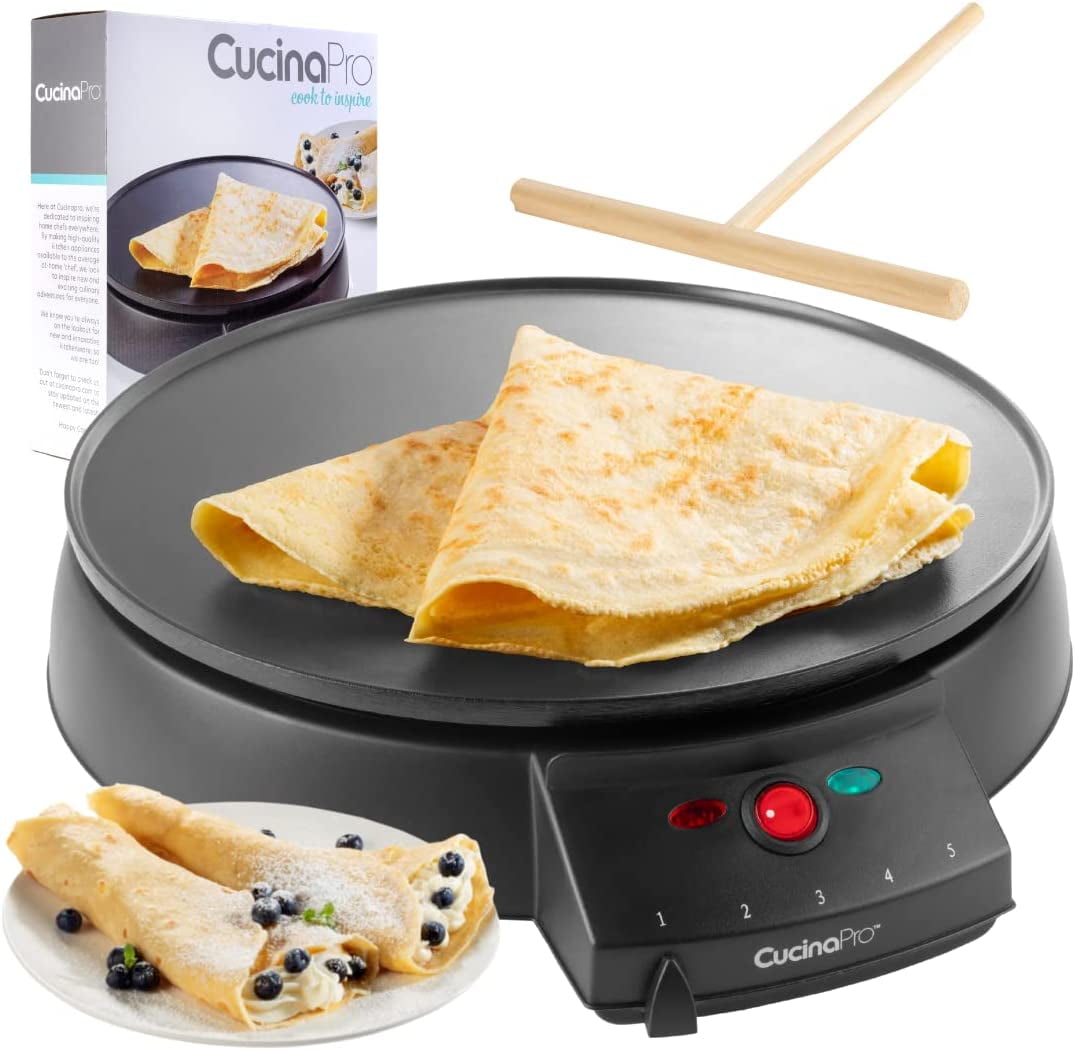 Crepe Maker Machine Pancake Griddle - Nonstick 12 Electric Maker Batter