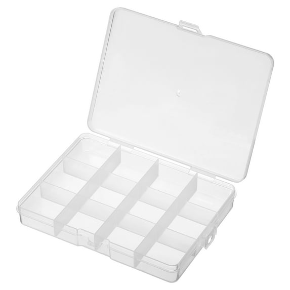 12 Grids Jewelry Organizer Box, 2 Pack Clear Plastic Jewelry Boxes Storage Container for Beads, Style 2