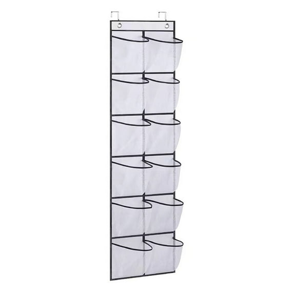 12 Grids Shoe Rack Storage Bag Transparent Oxford Cloth PVC Organizer Multi Layer Hand Washable Shoe Holder