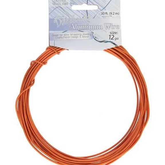 12 Guage Orange Aluminum Jewelry Wire, 30ft