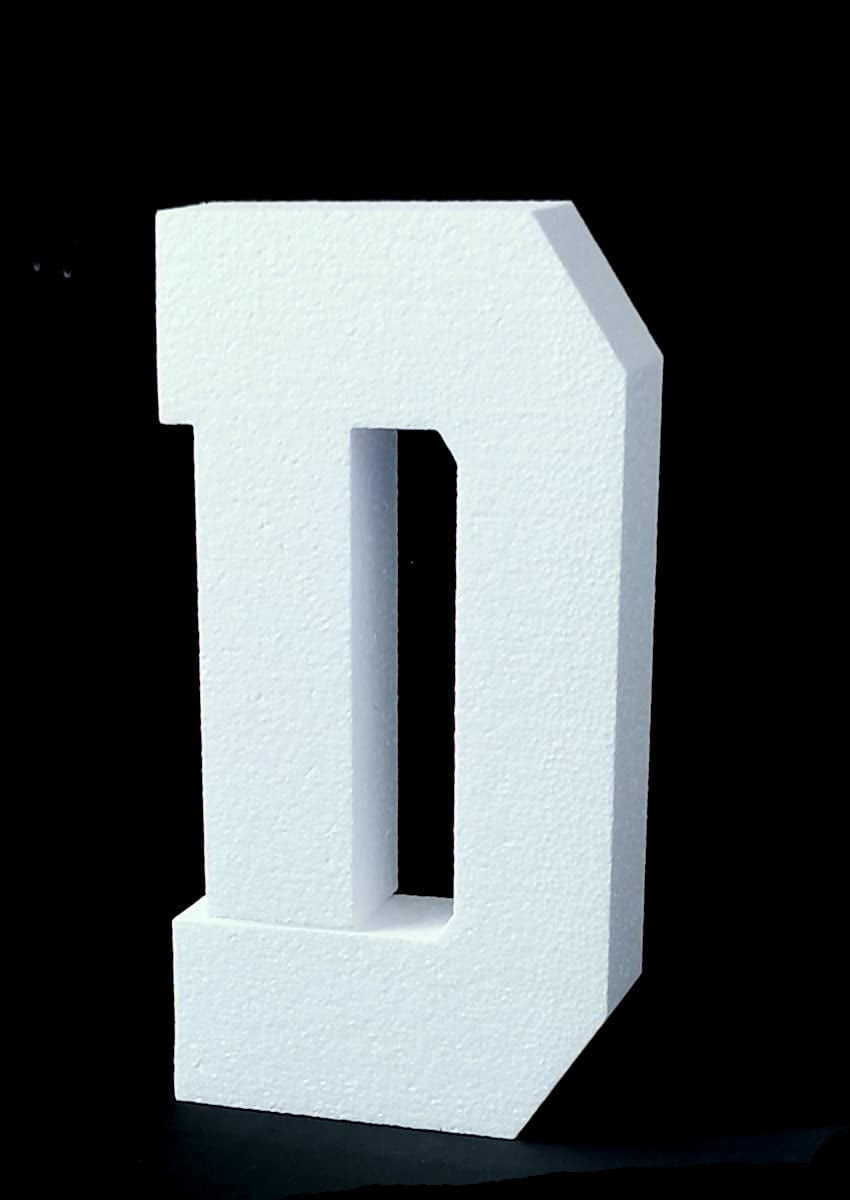 12"H Free Standing 2" Thick EPS Foam Letters Bottom Stable Wind Resistant for Party Signs and Games (Letter D)